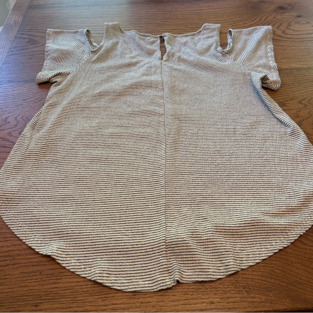 Lucky Brand Navy and White Striped Tee
